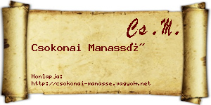 Csokonai Manassé névjegykártya